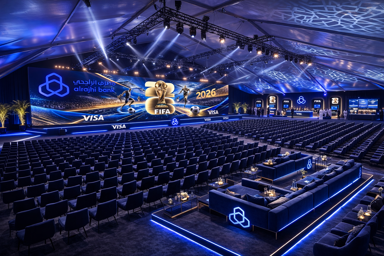 Design Option C — Wide angle with VIP lounge foreground