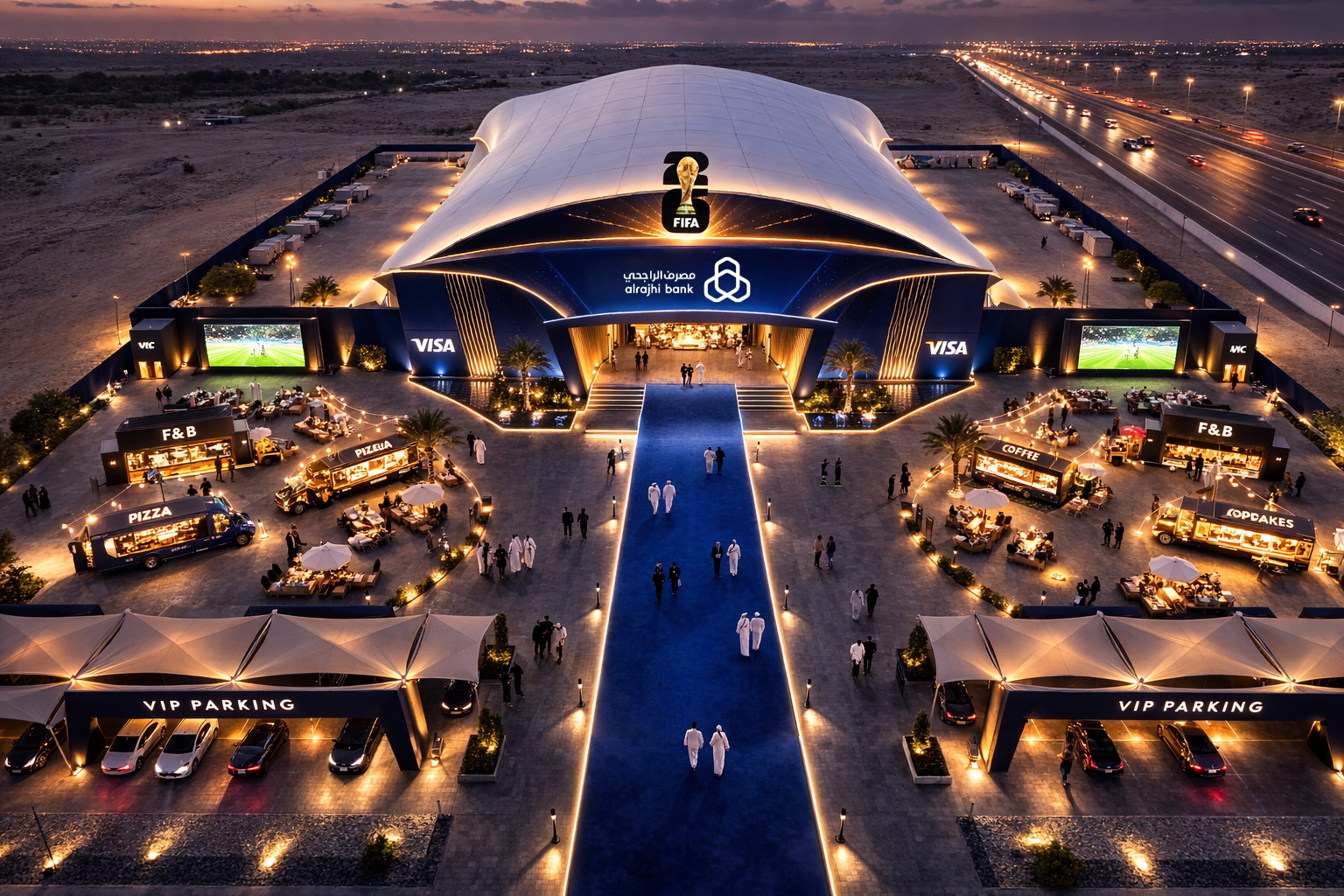 Tent Entrance Aerial View — Day
